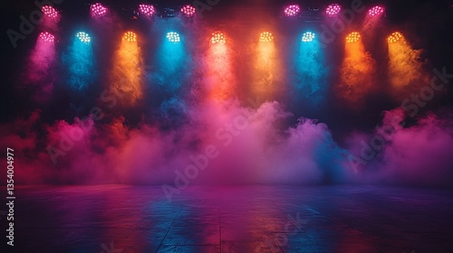 Colorful stage lights and smoke. (2)
