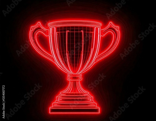 gold cup on red background