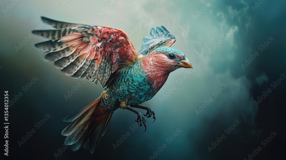 Fototapeta premium vibrant bird in flight