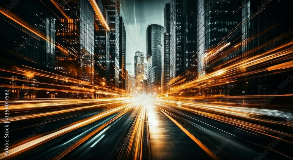 Fototapeta premium Illustrative Representation of Business Activity with Motion Elements.