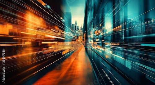 Illustrative Representation of Business Activity with Motion Elements.