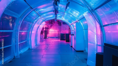 Neon Tunnel: A Futuristic Passage of Light and Color