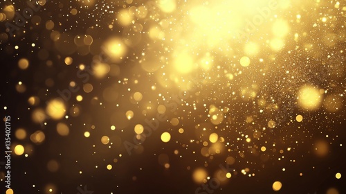 A shimmering background of golden bokeh lights creating a festive and celebratory atmosphere.
