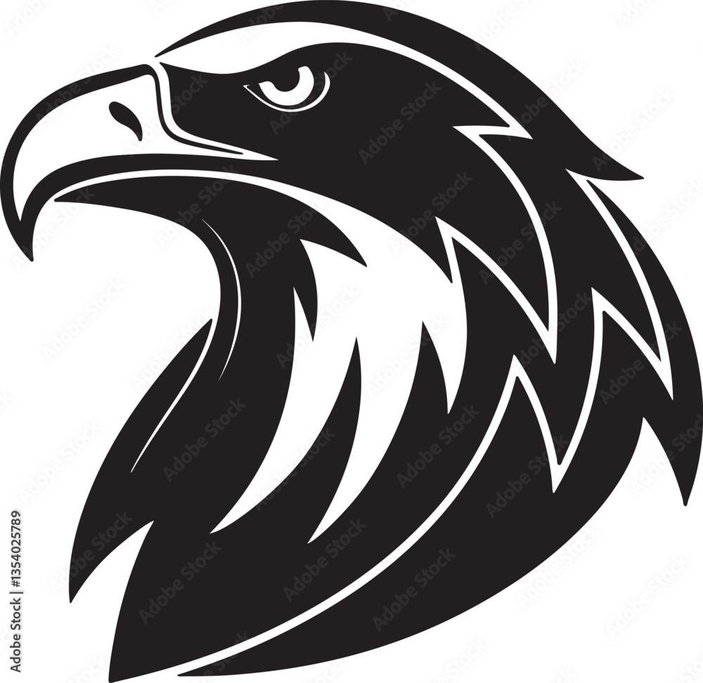 Obraz premium Black and White Eagle Head for Logo Design
