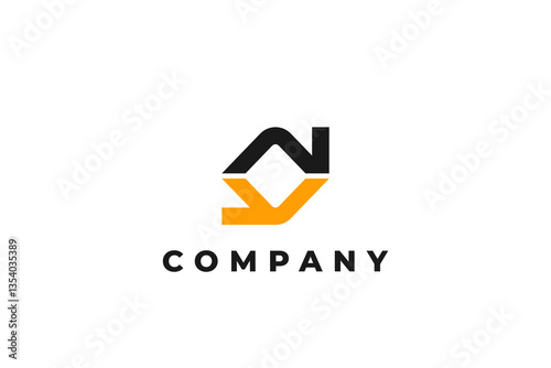 letter ny or yn abstract modern business logo