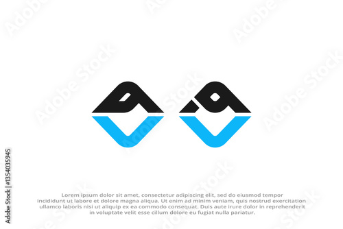 letter bc or ba or bv abstract modern business logo