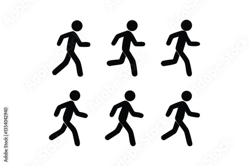 Human Motion Sequence – Minimalist Stick Figure Illustrations