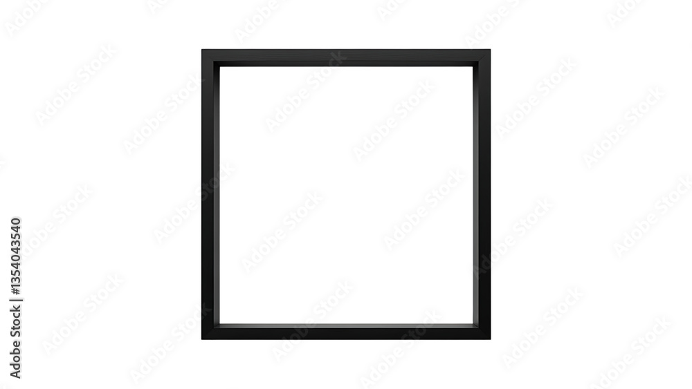 Sleek Black Square Frame isolated on transparent background. Sleek Black Square Frame isolated on transparent background.