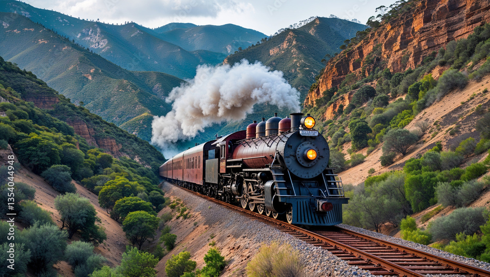 Obraz premium train in the mountains