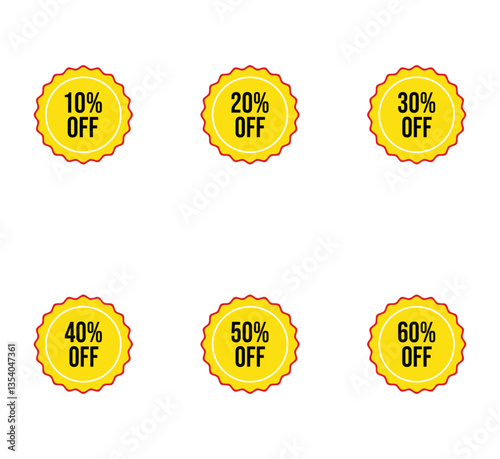Discount promotion Discount badge shape Vector design.