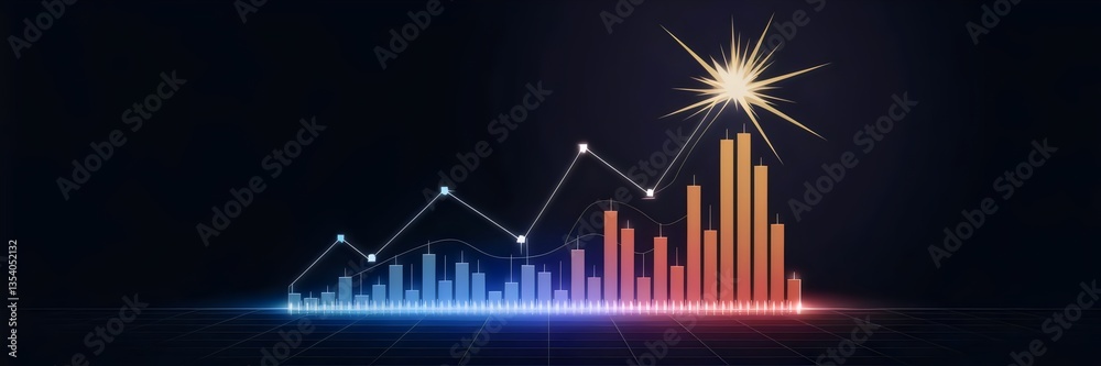 Momentum graph chart with light burst effect – Perfect for marketing, business growth, or performance analytics. Momentum graph chart with light burst effect – Perfect for marketing, business growth, or performance analytics.