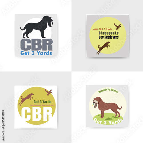Set of logos for a shooting or hunting club specializing in hunting with dogs