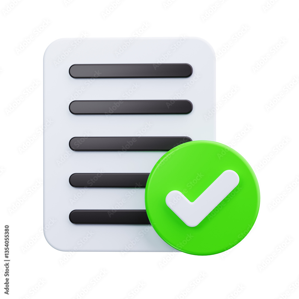 Outline check 3d render icons Outline check 3d render icons