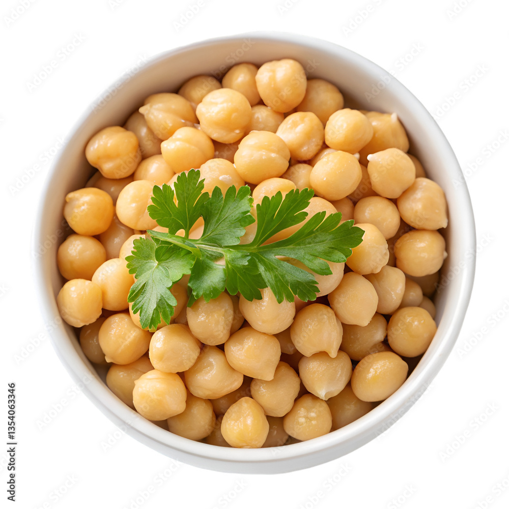 Chickpeas peas vegetable vegetables from above bowl isolated on white Chickpeas peas vegetable vegetables from above bowl isolated on white