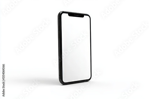 Minimalist vector illustration of a smartphone with blank screen on a clean white background