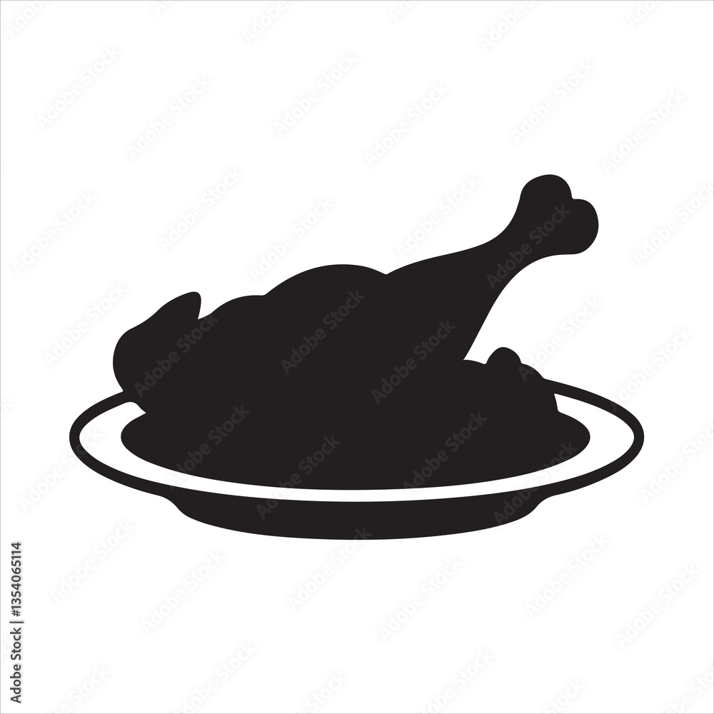 Fototapeta premium Fried Chicken silhouette 