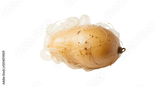 Sprouting Potato with Roots isolated on transparent background.