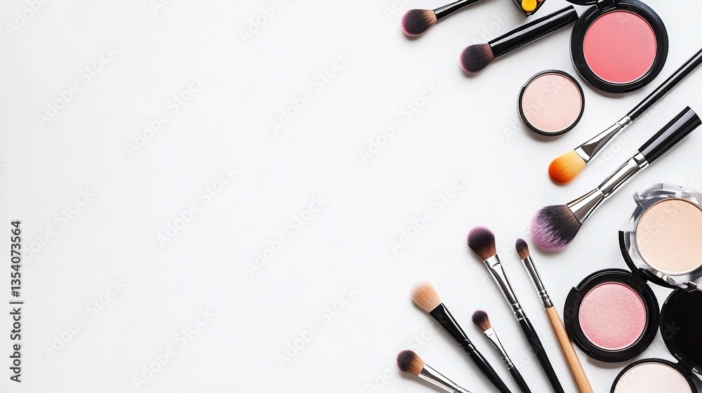 Neatly arranged makeup tools and products, showcasing organization and beauty essentials.
Neatly arranged makeup tools and products, showcasing organization and beauty essentials.