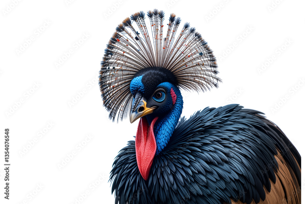 Obraz premium Stunning Cassowary Portrait with Vibrant Colors and Detailed Feathers