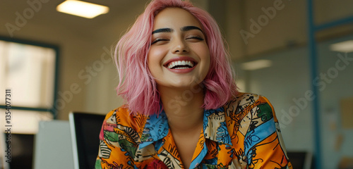 portrait of a young woman in a cafe