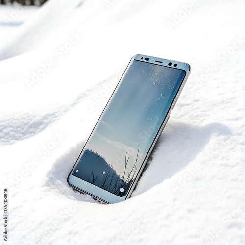 Realistic Mobile Phone on White Background – Isolated Smartphone Mockup