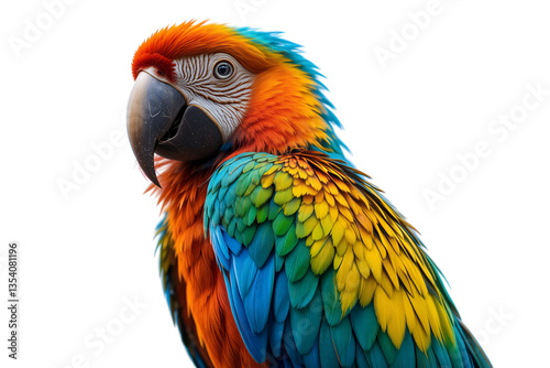 Vibrant Macaw Bird with Colorful Feathers and Striking Detail