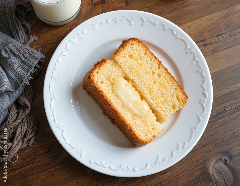 Soft Butter Cake with Milk – Perfect Breakfast Pairing Soft Butter Cake with Milk – Perfect Breakfast Pairing