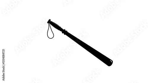 Large Plastic Police Club, black isolated silhouette