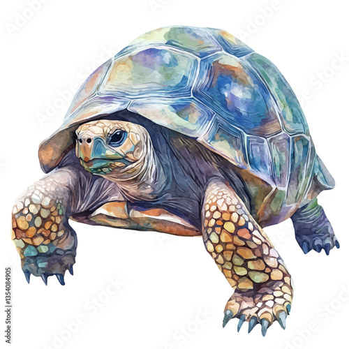 Tortoise, watercolor illustration, isolated on a white background.
