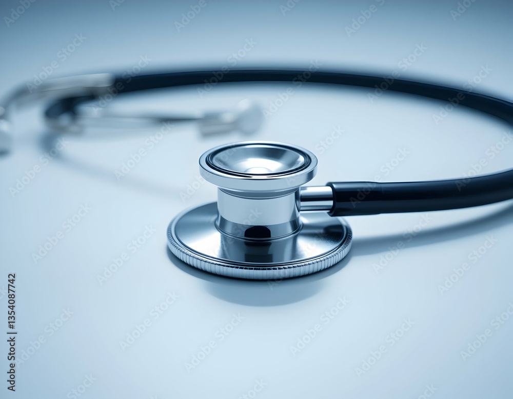 Stethoscope Close Up on Table Depicting Medicine and Healthcare Stethoscope Close Up on Table Depicting Medicine and Healthcare