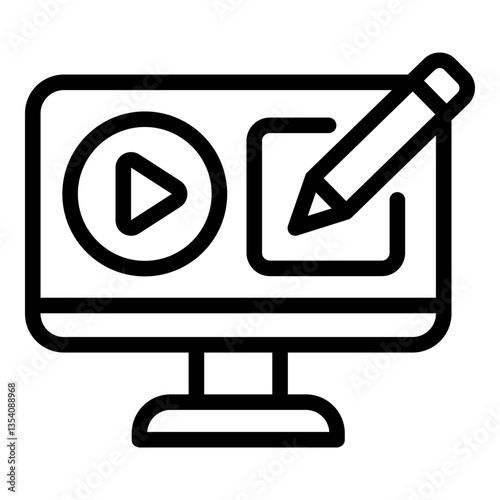 Content creation icon. Vector line icon	