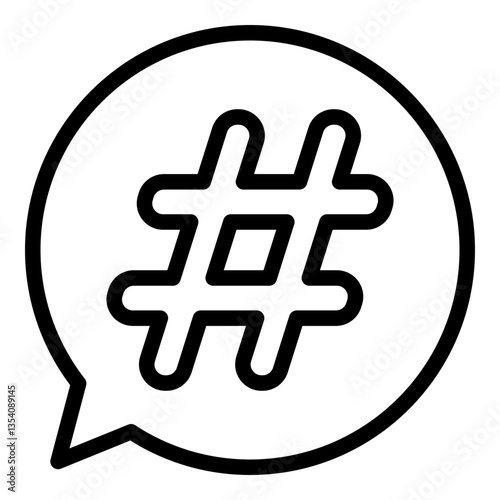 Hastag icon. Vector line icon	