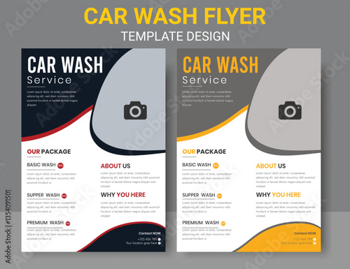 Car Wash Service Flyer Template , Modern Car Wash Promotional Flyer, Auto Spa & Car Cleaning Flyer Design.Car Wash Business Marketing Flyer. Vehicle Cleaning Service Flyer .