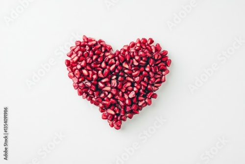 Heart-shaped pomegranate seeds