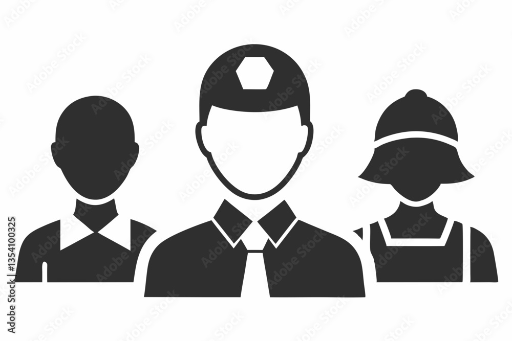 set of Professional & Occupation Avatars icons silhouette vector illustration set of Professional & Occupation Avatars icons silhouette vector illustration