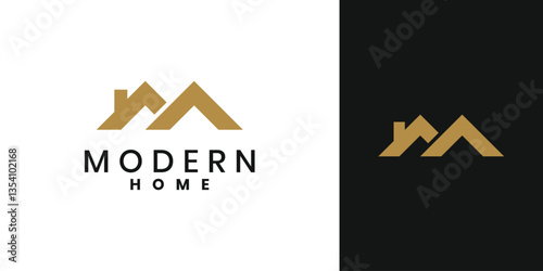 Modern house roof real estate logo vector design
