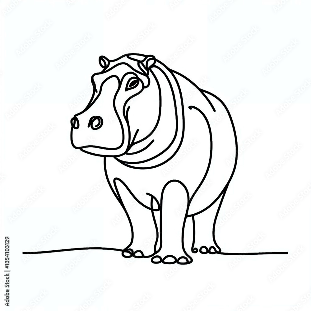 Fototapeta premium illustration of a hippopotamus