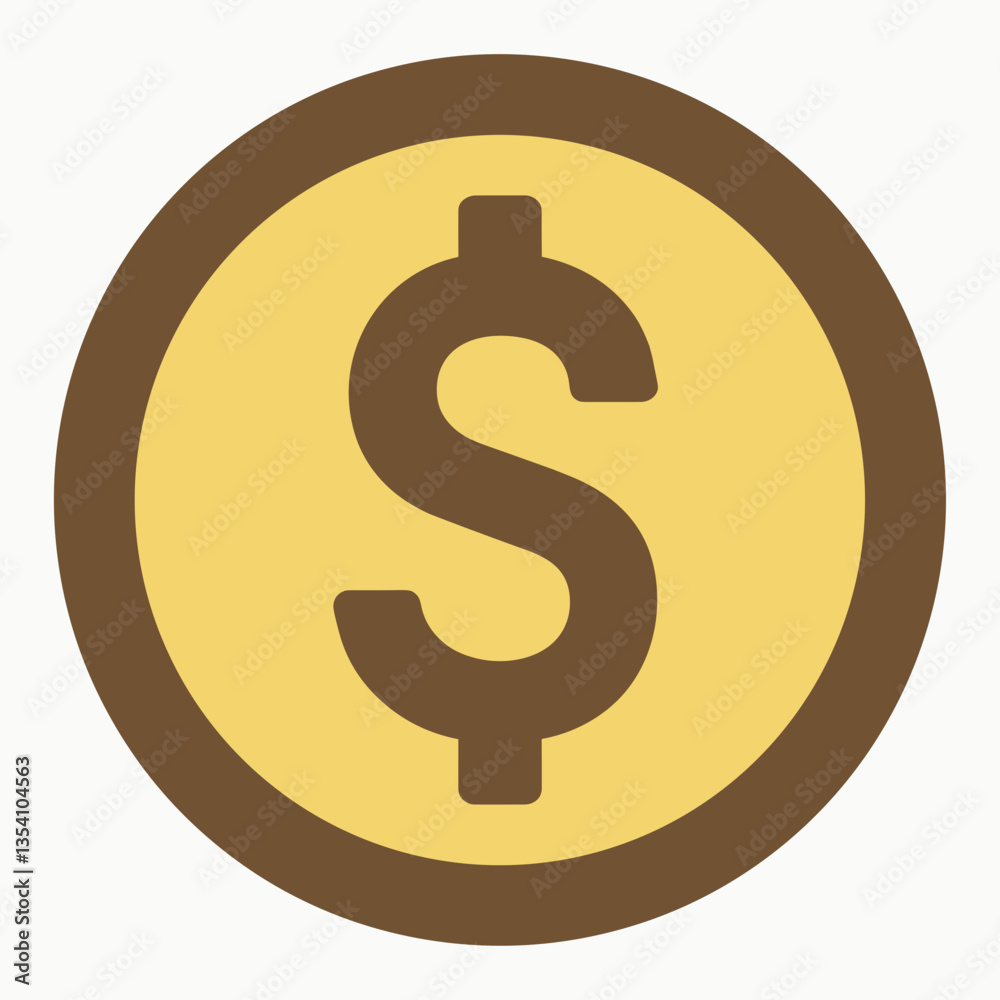 Dollar coin symbol on light background Dollar coin symbol on light background