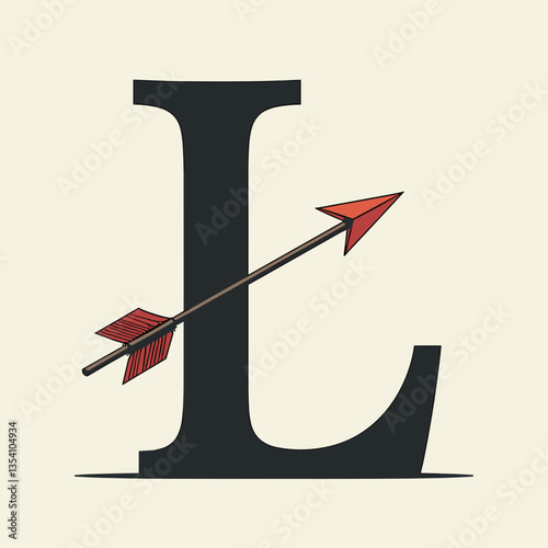 Letter L with an arrow striking through it