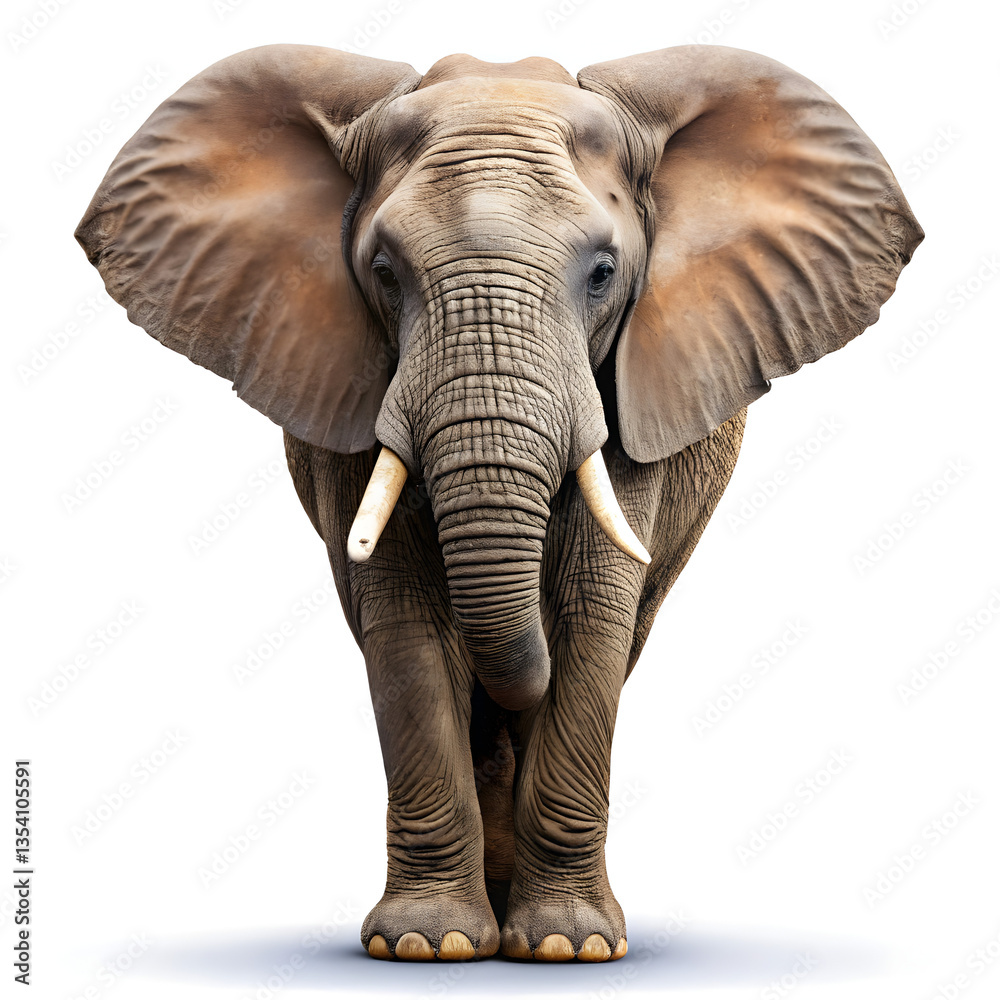 Fototapeta premium Beautiful elephant isolated on white background