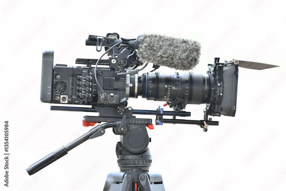 Digital video camera only use Television Professional isolated on white background Digital video camera only use Television Professional isolated on white background