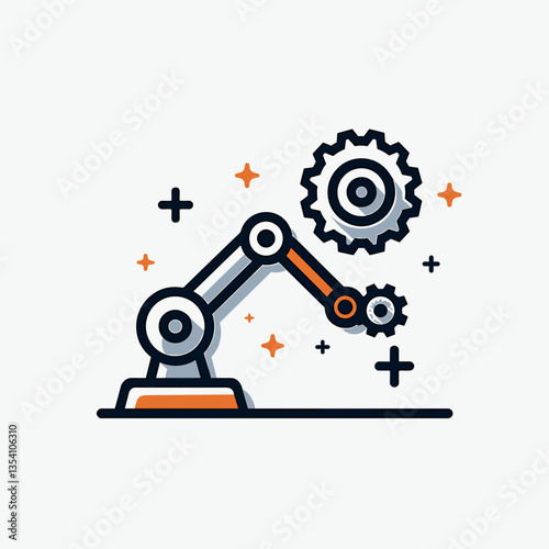 Robotic arm with gears in modern design