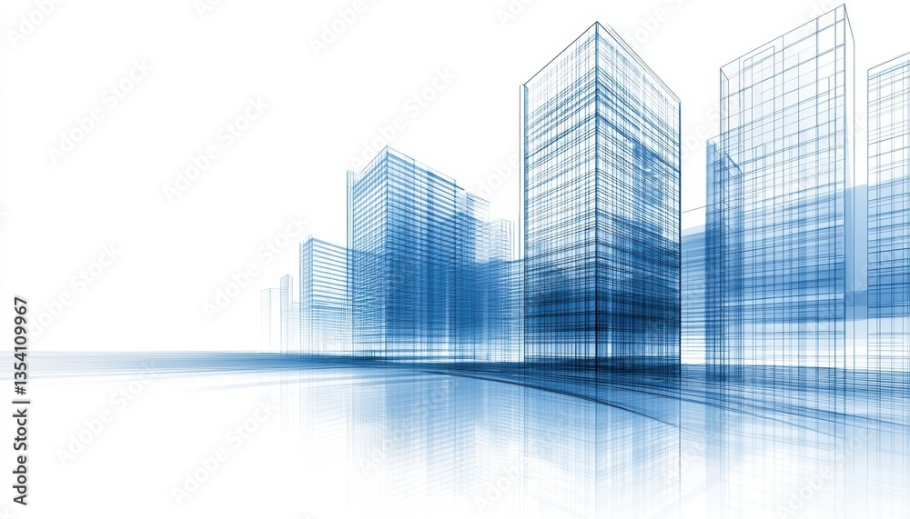 Fototapeta premium Abstract city blueprint with technical architectural schematics, complex road systems, and structural layouts for modern urban development