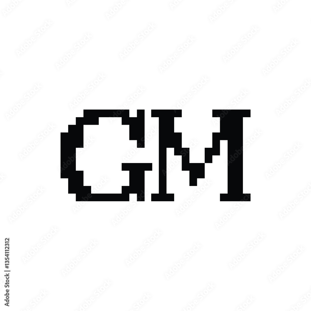 Obraz premium GM monogram logo design letter text name symbol monochrome logotype alphabet character simple logo