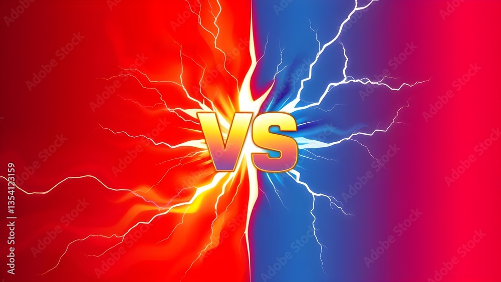 Fototapeta premium Dynamic VS Symbol Design: Competition and Confrontation