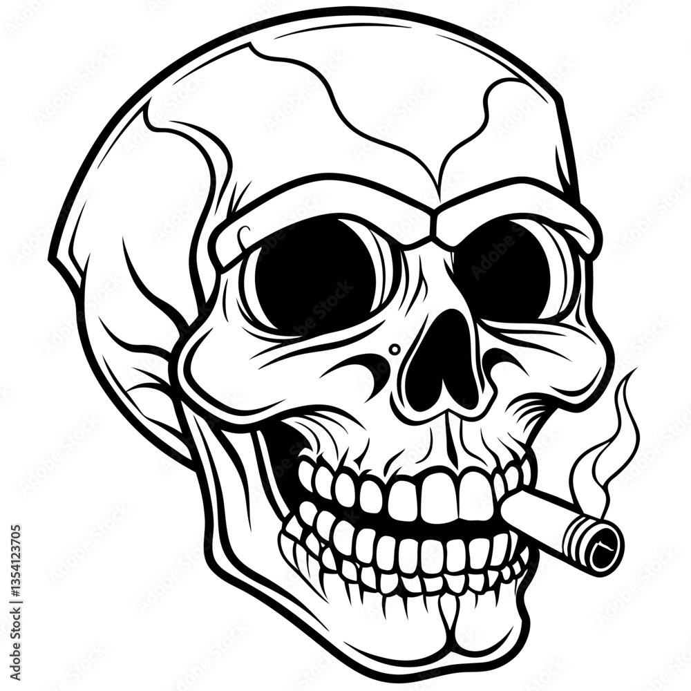 Fototapeta premium Skull in retro vintage style. Vector illustration.