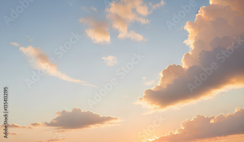 Wallpaper Mural Dreamy Sunset Sky with Golden Clouds and Blue Atmosphere Torontodigital.ca