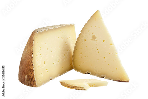 Creamy Provolone Cheese Slice Perfect for Melting Isolated on Transparent Background
