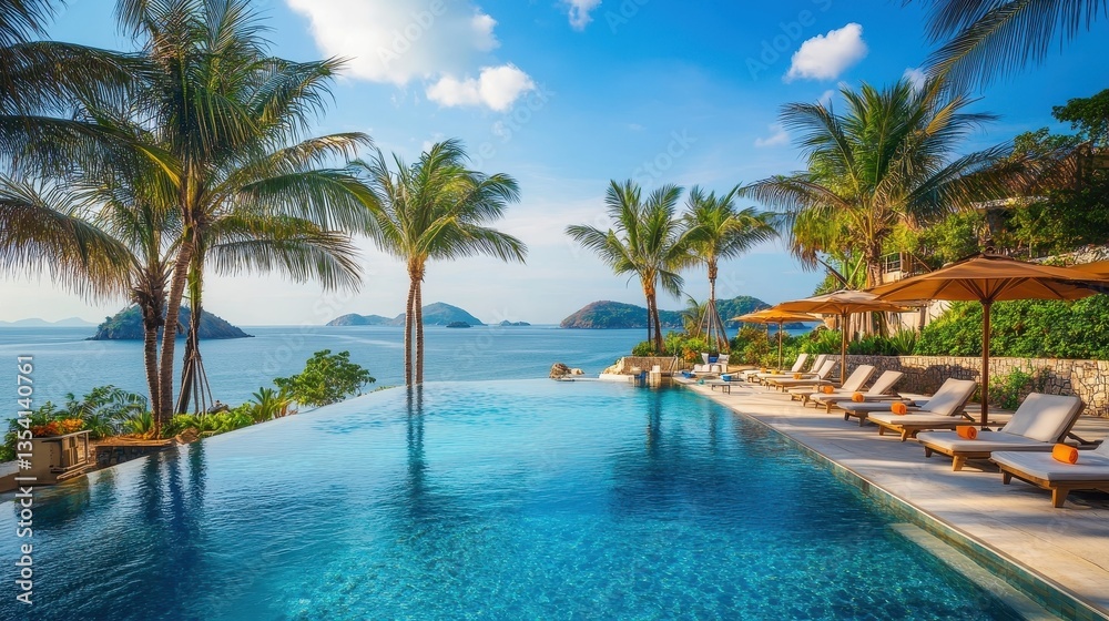luxury infinity pool overlooking tropical ocean luxury infinity pool overlooking tropical ocean