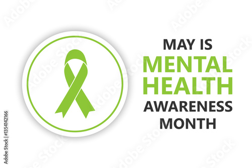 May is the month of mental health awareness. The concept of the holiday. Use a template with a text label and a standard color to decorate backgrounds, banners, posters, postcards, and posters. Vector